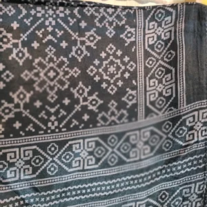 Pure Gajji silk ajarak hand block print stole type 6