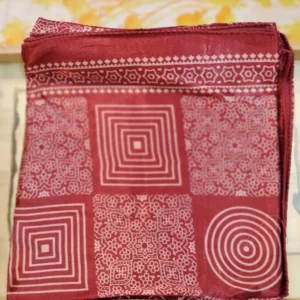 Pure Gajji silk ajarak hand block print stole type 7