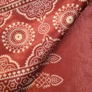 Pure Gajji silk ajarak hand block print stole type 8