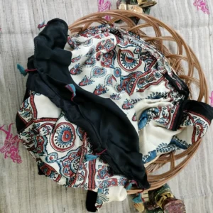 Modal silk Ajarak hand block print Stole Type 22