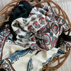 Modal silk Ajarak hand block print Stole Type 23