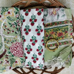 Pure Mul cotton suit with kota doria dupatta type 1