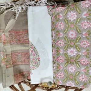 Pure Mul cotton suit with kota doria dupatta type 7