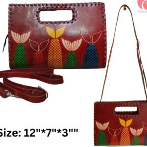 Stylish Shanti Niketan Genuine leather Batik BAG