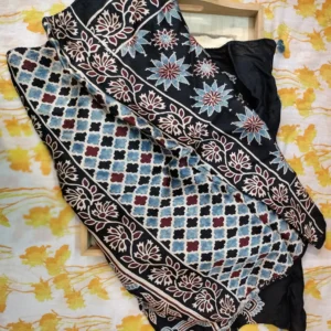 Modal silk Ajarak hand block print Stole Type 5